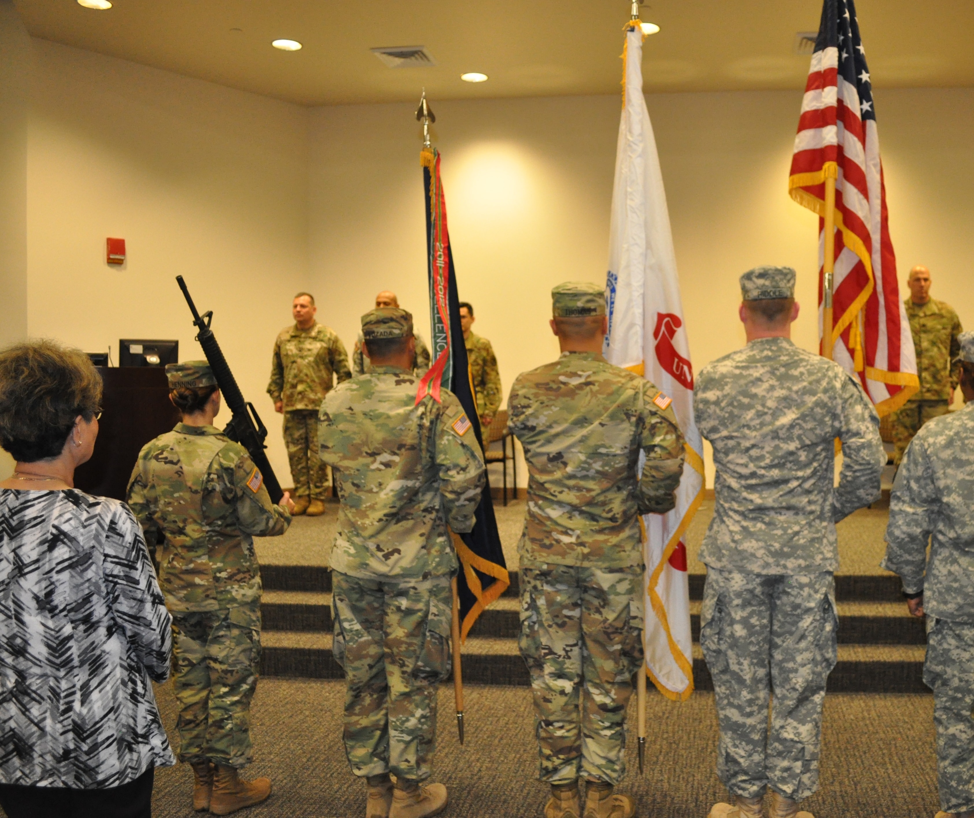 6th Battalion ARCD color guard ceremony, formation facing front