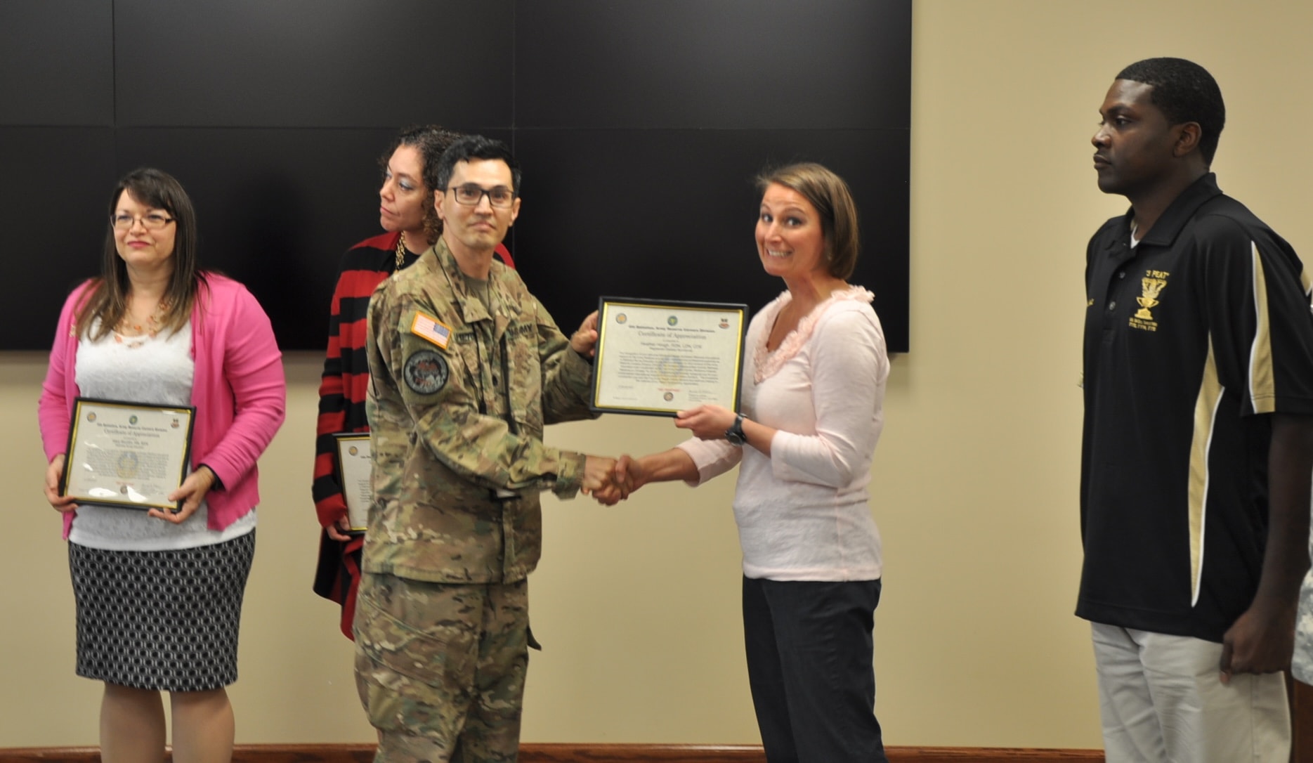 Wellness Training Event certificate of appreciation presentation, Fox Army Health Center, 19 October 2016